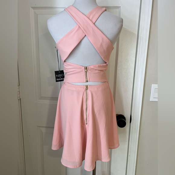 REVOLVE NBD x Naven Pink Chromat Fit & Flare Mini Dress - Picture 5 of 6
